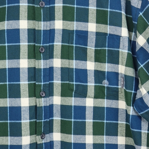 Eddie Bauer Peacock Blue Green Plaid Field Flannel Button Down Shirt Sz XXL NEW - Picture 6 of 10